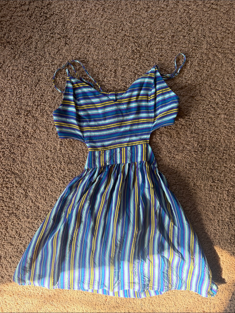 Rory Beca Striped Blue and Yellow Casual Sundress
